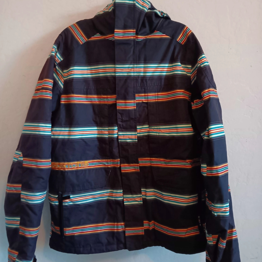 Jack Burton Dryride Mens Medium Snowboarding Ski Jacket Hooded Striped Brown EUC